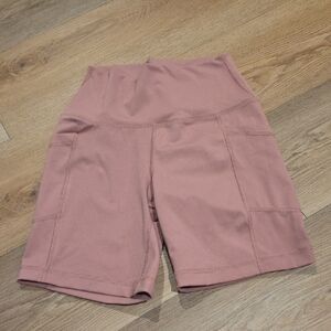 Yogalicious Pink Bike Shorts High Waist Stretch